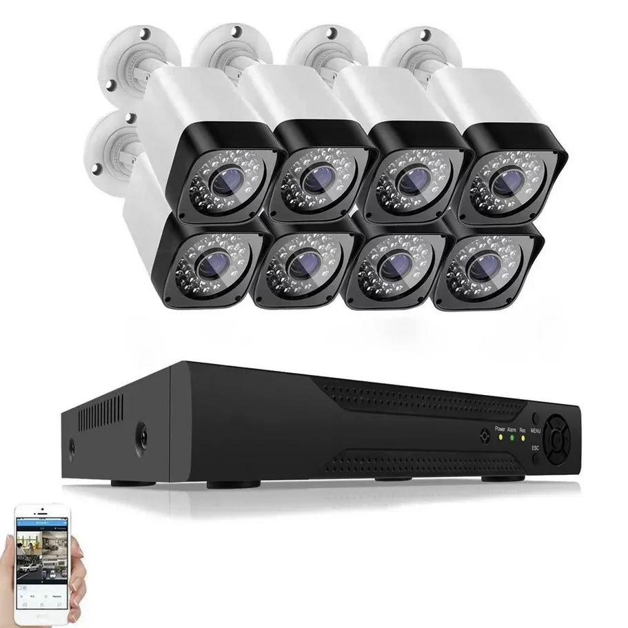 Комплект за видео наблюдение, 8 бр. камери с кабел, DVR, CCTV, USB