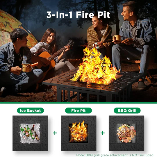 Нова 3в1 маса 'Fire Pit' - барбекю - BBQ, камина, ледарка - Image 7